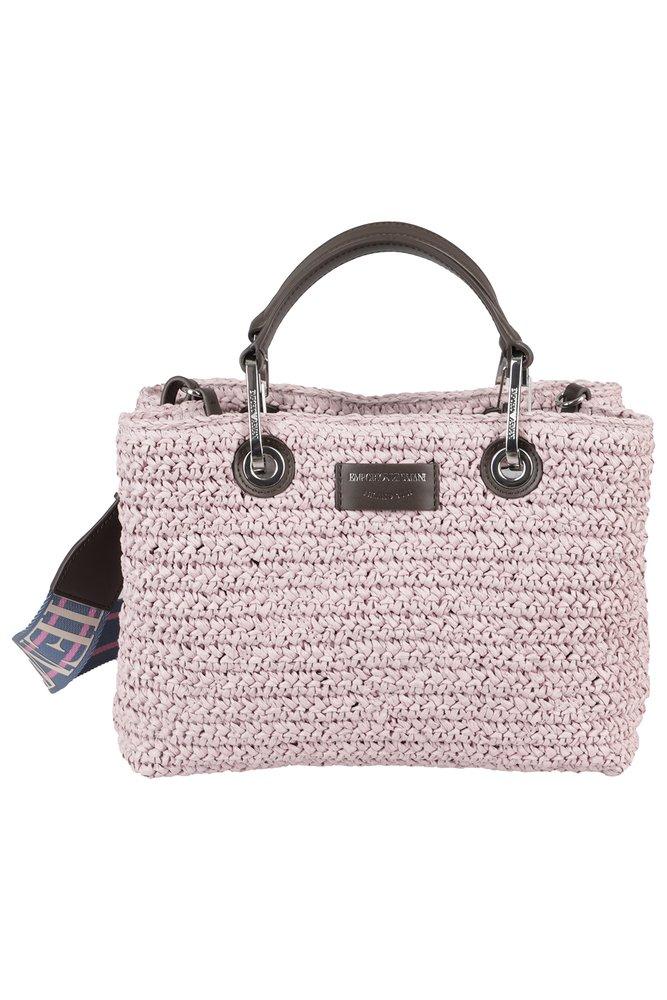 Emporio Armani Logo Patch Top Handle Bag in Pink | Lyst
