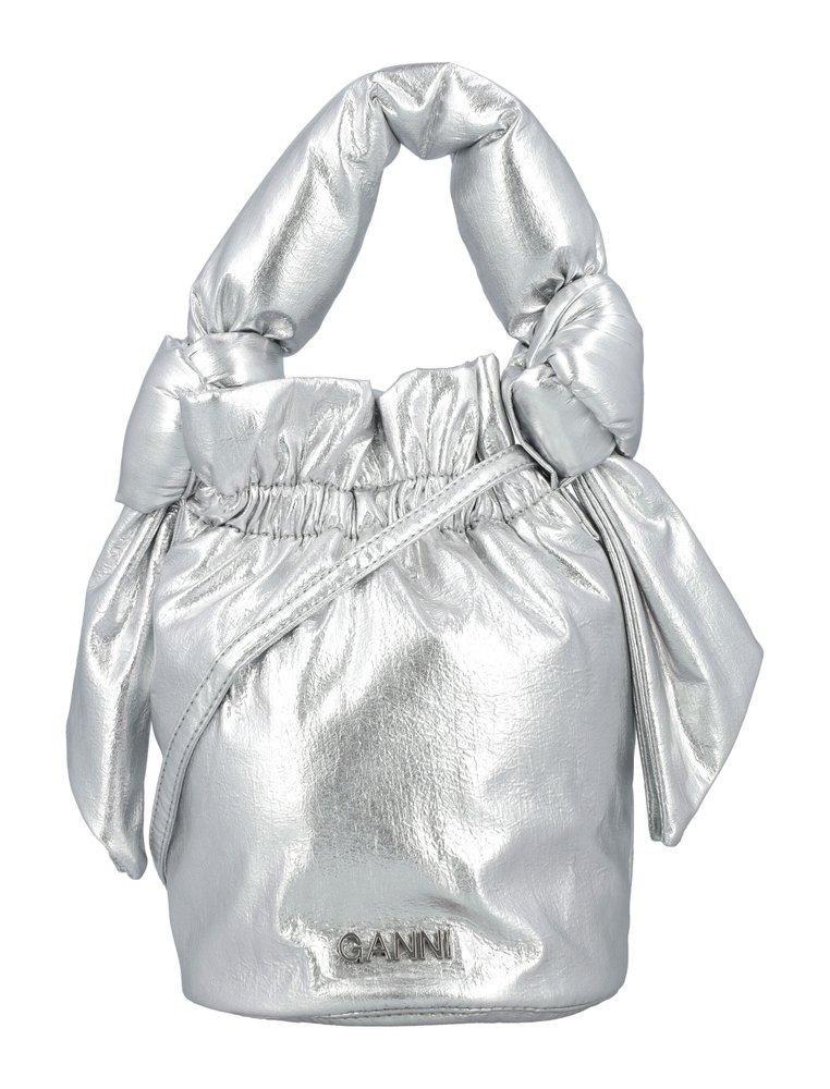 Ganni Small Occasion Hobo Bag, Silver
