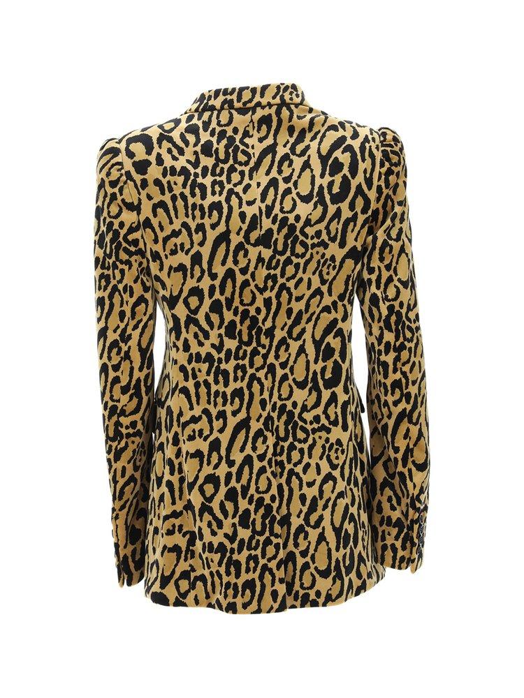 Dries Van Noten Leopard Print Double-breasted Jacket in