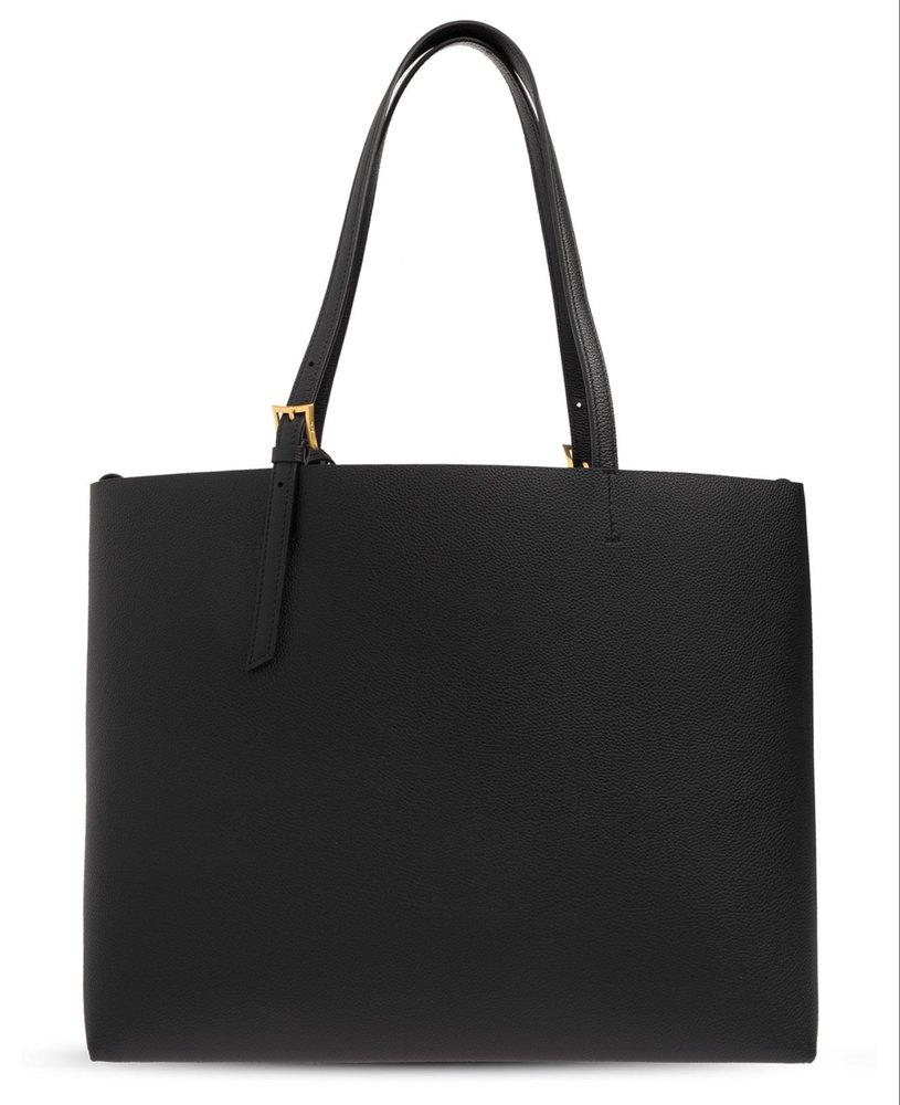 MCM Himmel Logo Debossed Medium Tote Bag in Black Lyst UK