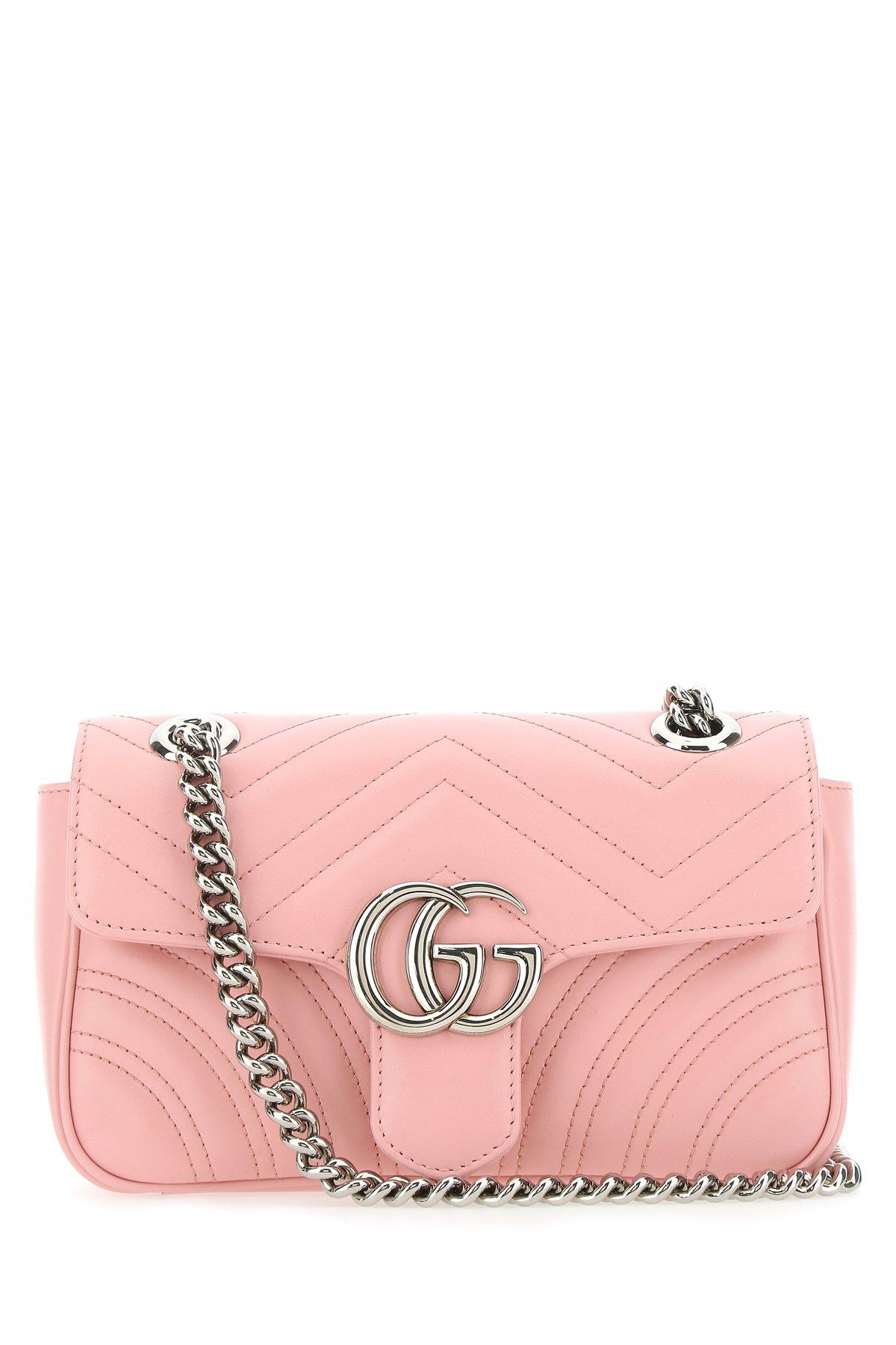 Gucci GG Marmont Small Matelasse Leather Shoulder Bag in Pink | Lyst