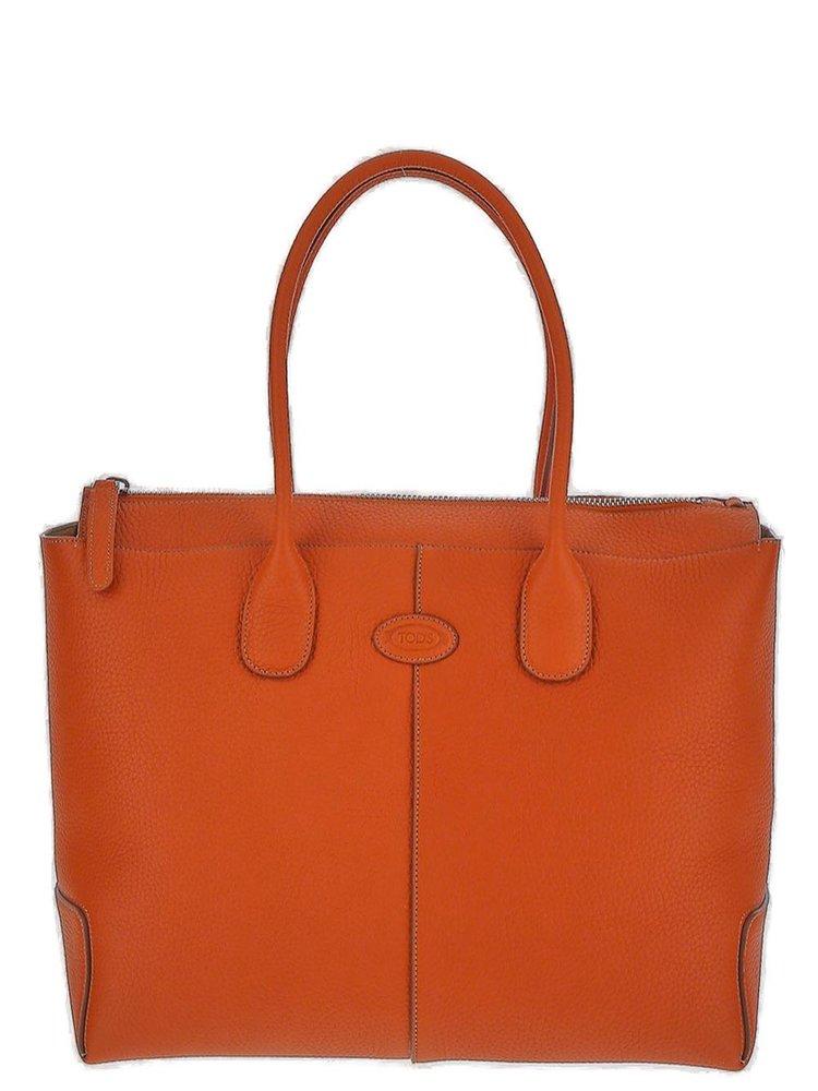 Tod's Logo Patch Top Handle Tote Bag in Orange Lyst