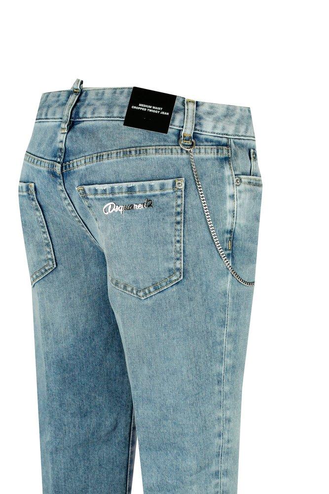 DSquared² Denim Chain Logo Mid-rise Jeans in Blue | Lyst