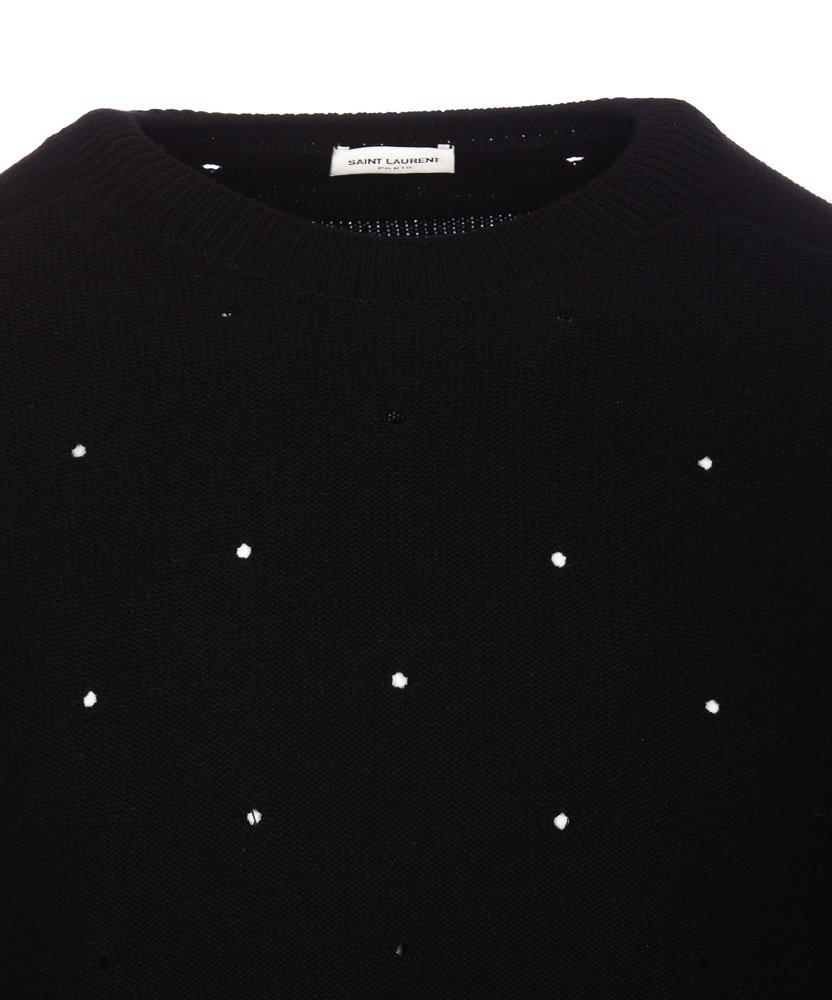 Saint Laurent Crew Neck Sweater in Black