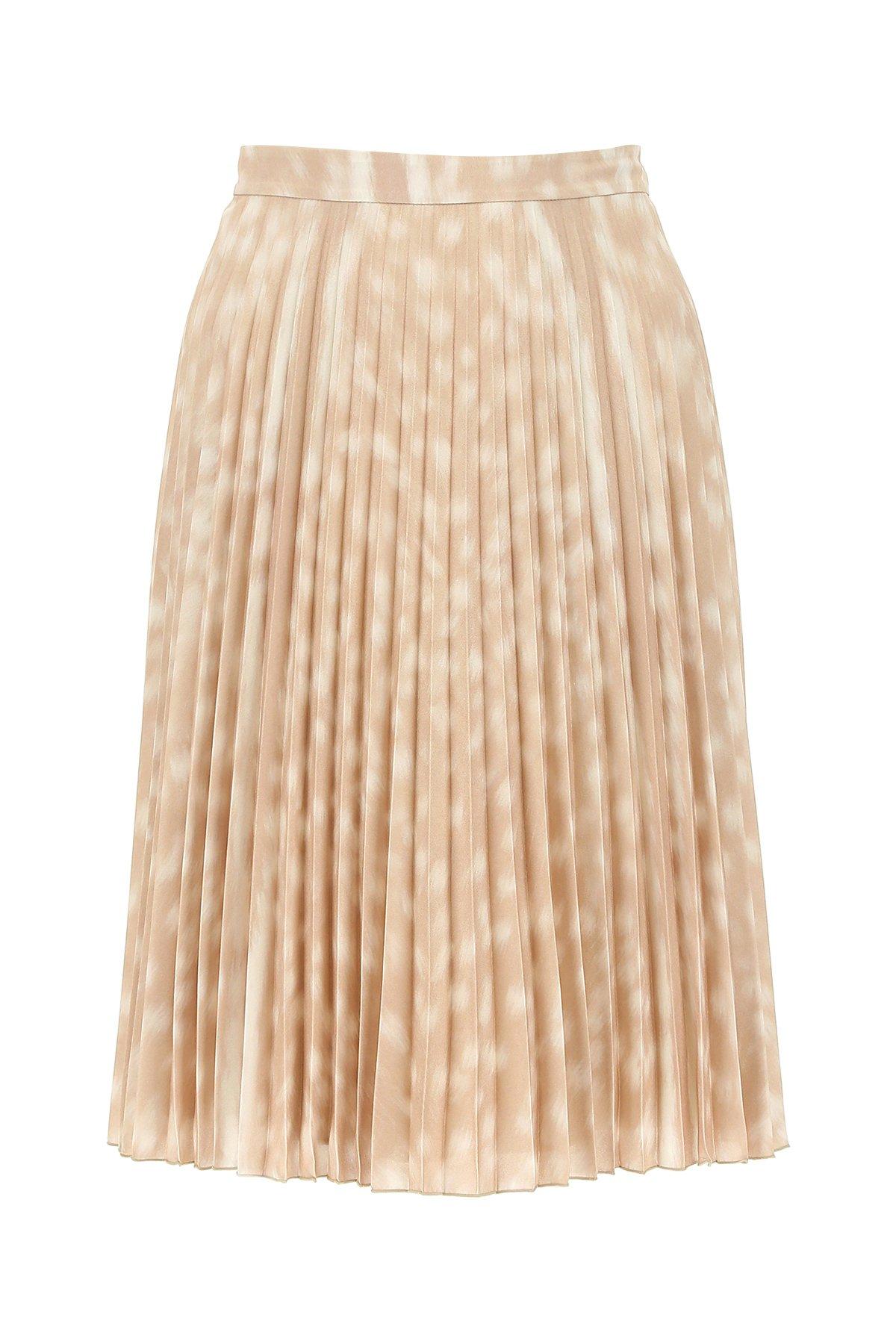 Burberry Silk Deer Print Pleated Skirt in Beige (Natural) - Save 30% - Lyst