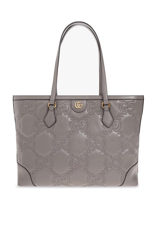 Gucci 'GG Matelassé Medium' Shopper Bag in Gray | Lyst