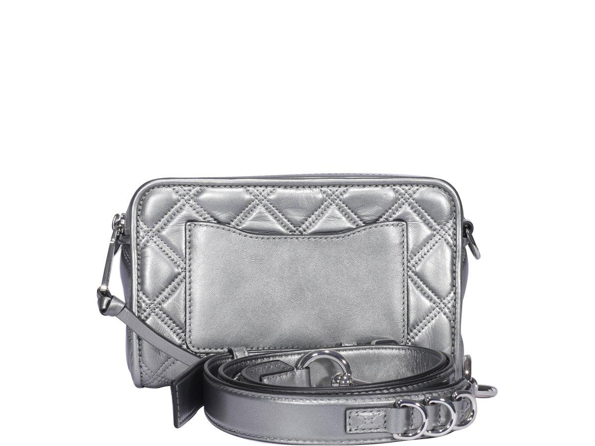 Marc Jacobs Grey The Quilted Softshot 21 Lambskin Crossbody Bag at FORZIERI