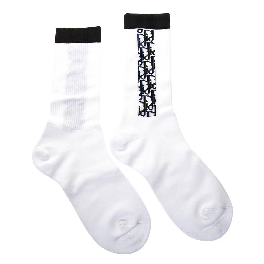 Dior Homme Cotton Side Logo Socks in White for Men - Lyst