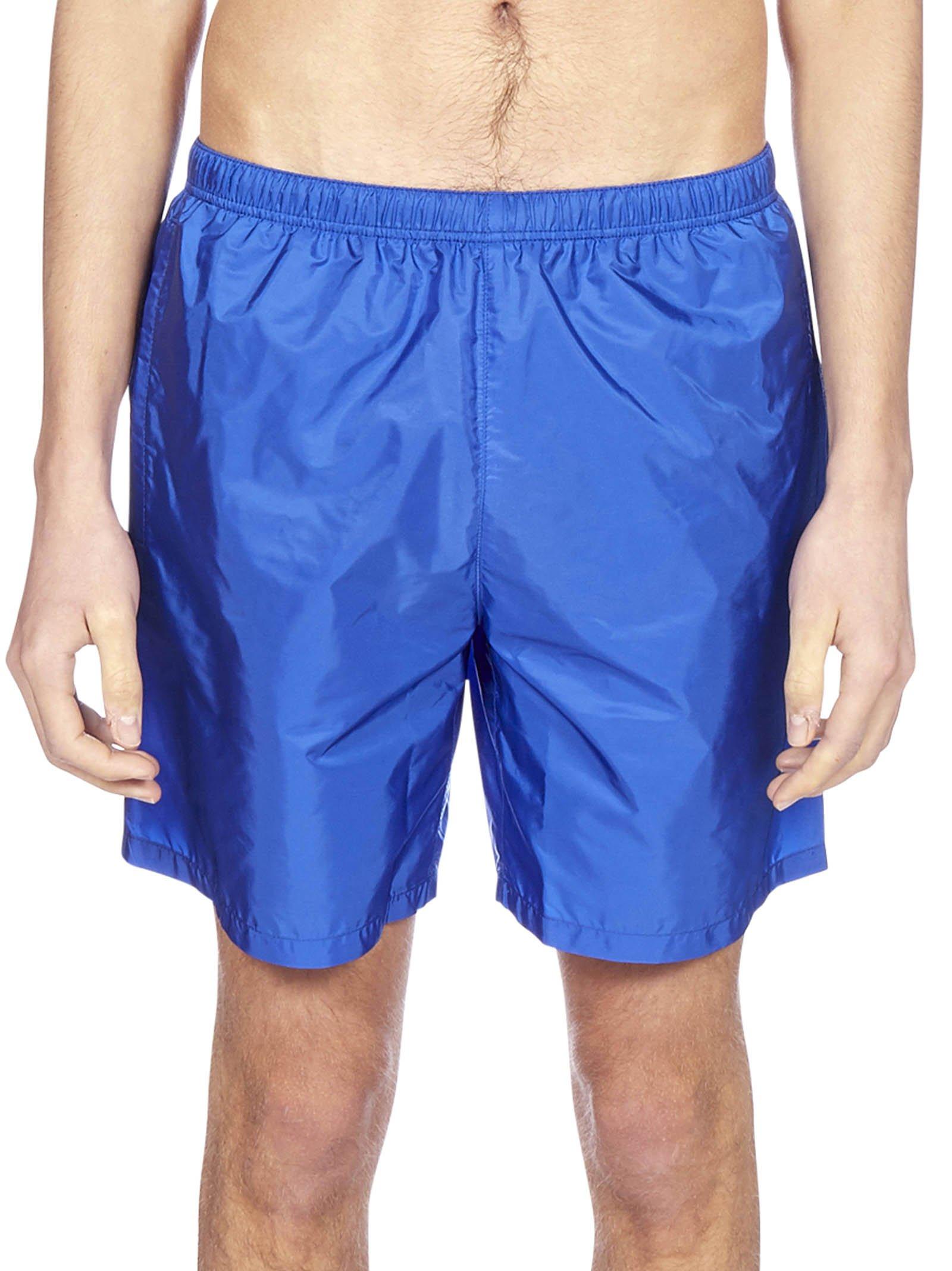Prada Synthetic Elastic Waist Swim Shorts in Blue for Men - Lyst