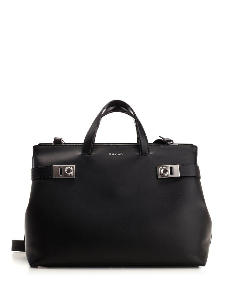 Ferragamo Logo Plaque Briefcase in Black for Men Lyst