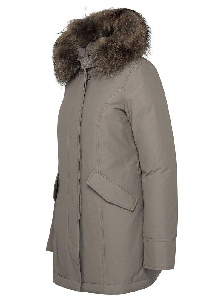 Woolrich Arctic Raccooon Beige Cotton Blend Parka in Gray | Lyst