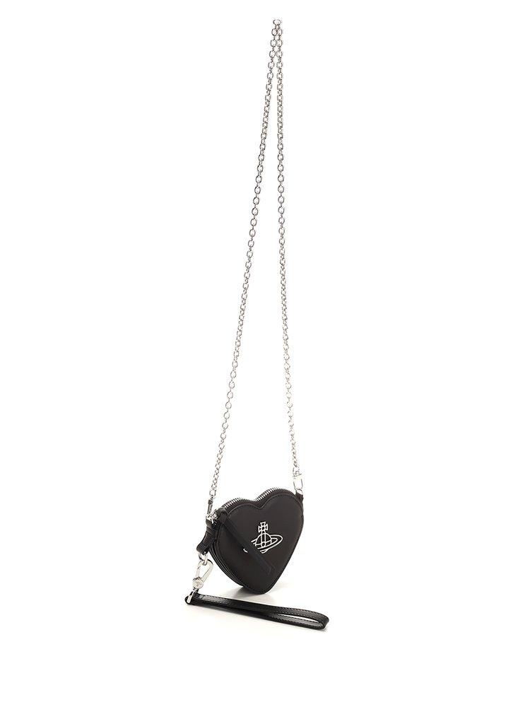 Vivienne Westwood Orb Heart Clutch In Black