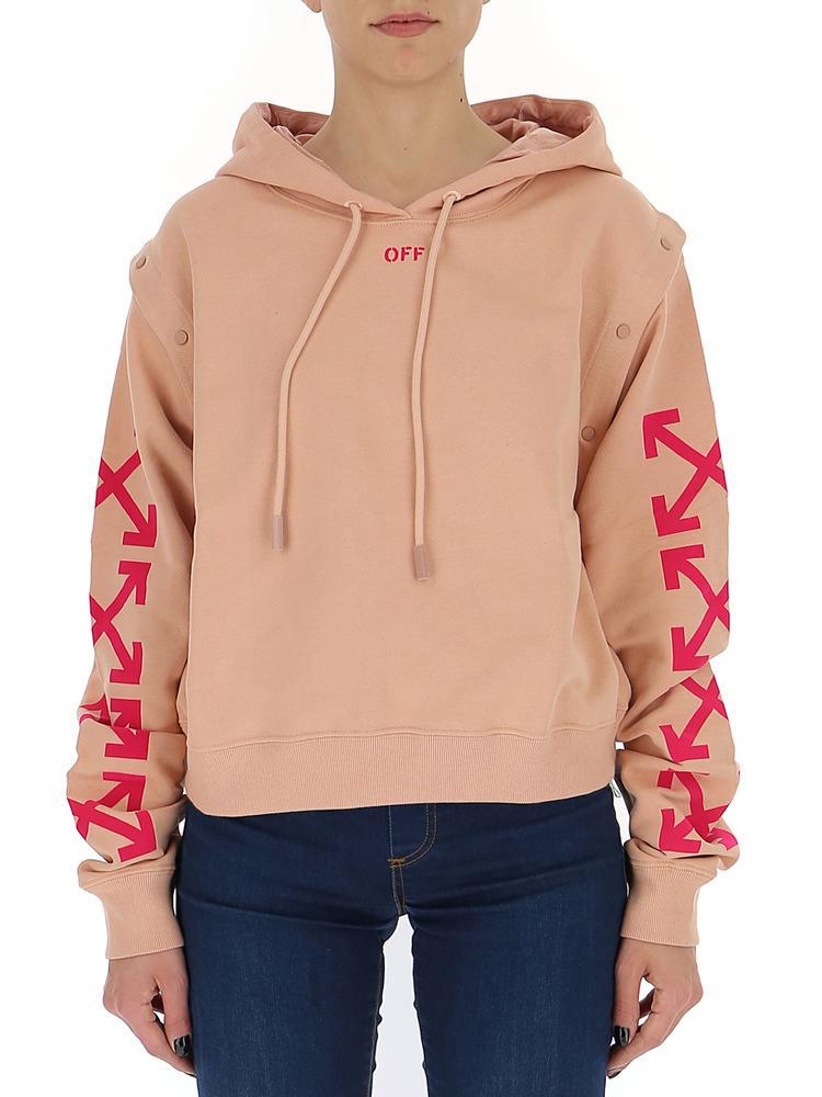 white and pink off white hoodie