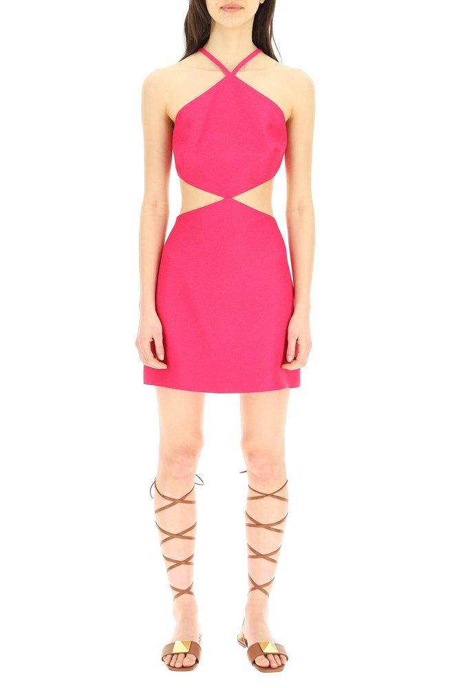 Valentino Sand Crepe Mini Dress in Pink | Lyst