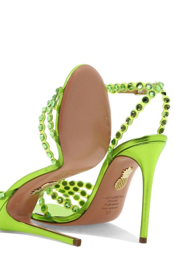 シューズ・サンダルその他 AQUAZZURA Woman Heeled sandals Green TTIMIDS0MSK ACD Aquazzura Tequila Embellished Heeled Sandals in Green | Lyst