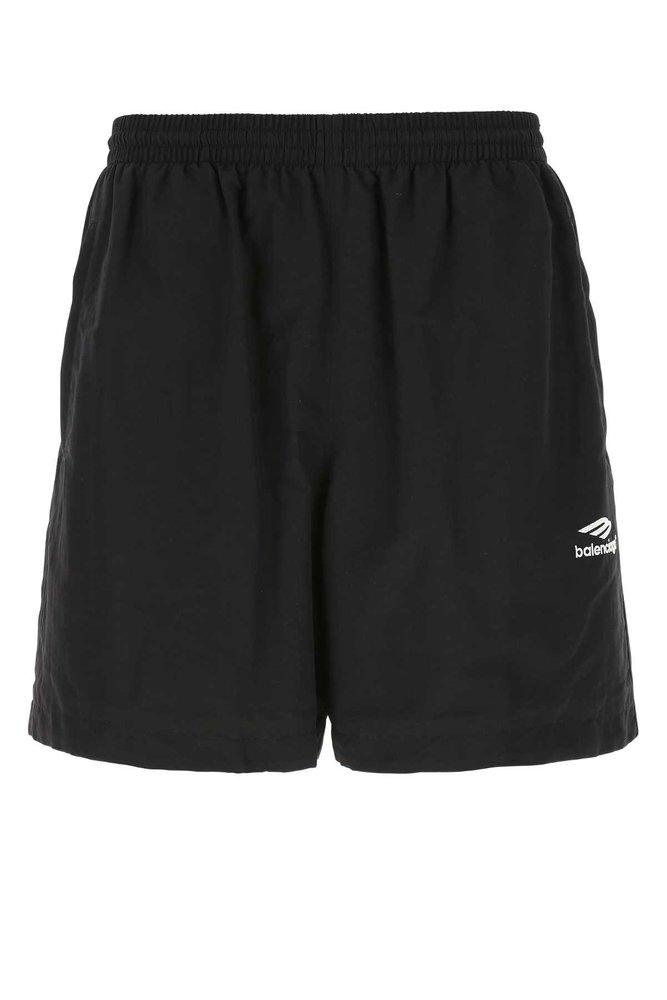 Balenciaga Black Embroidered Shorts