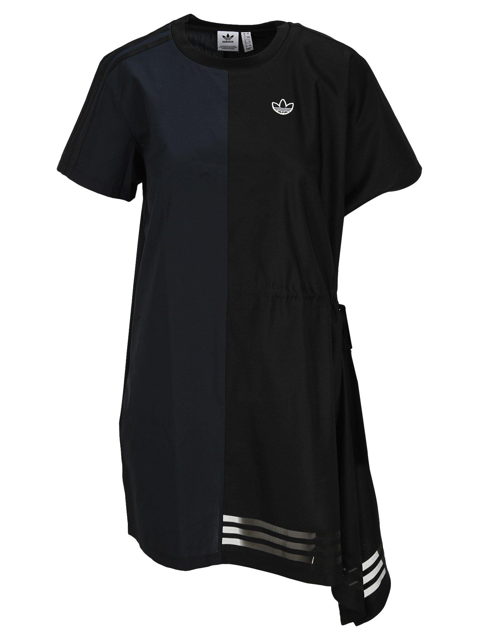 adidas Originals Synthetic Asymmetric T-shirt Dress in Black | Lyst Canada