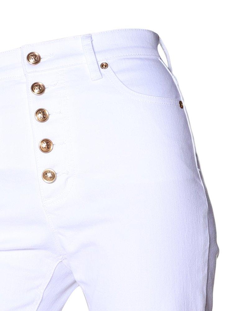Tory Burch Button-fly Jeans in White | Lyst