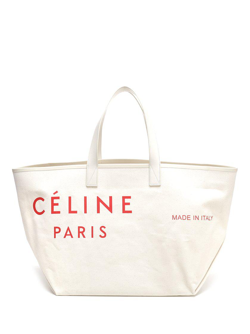 celine white canvas bag