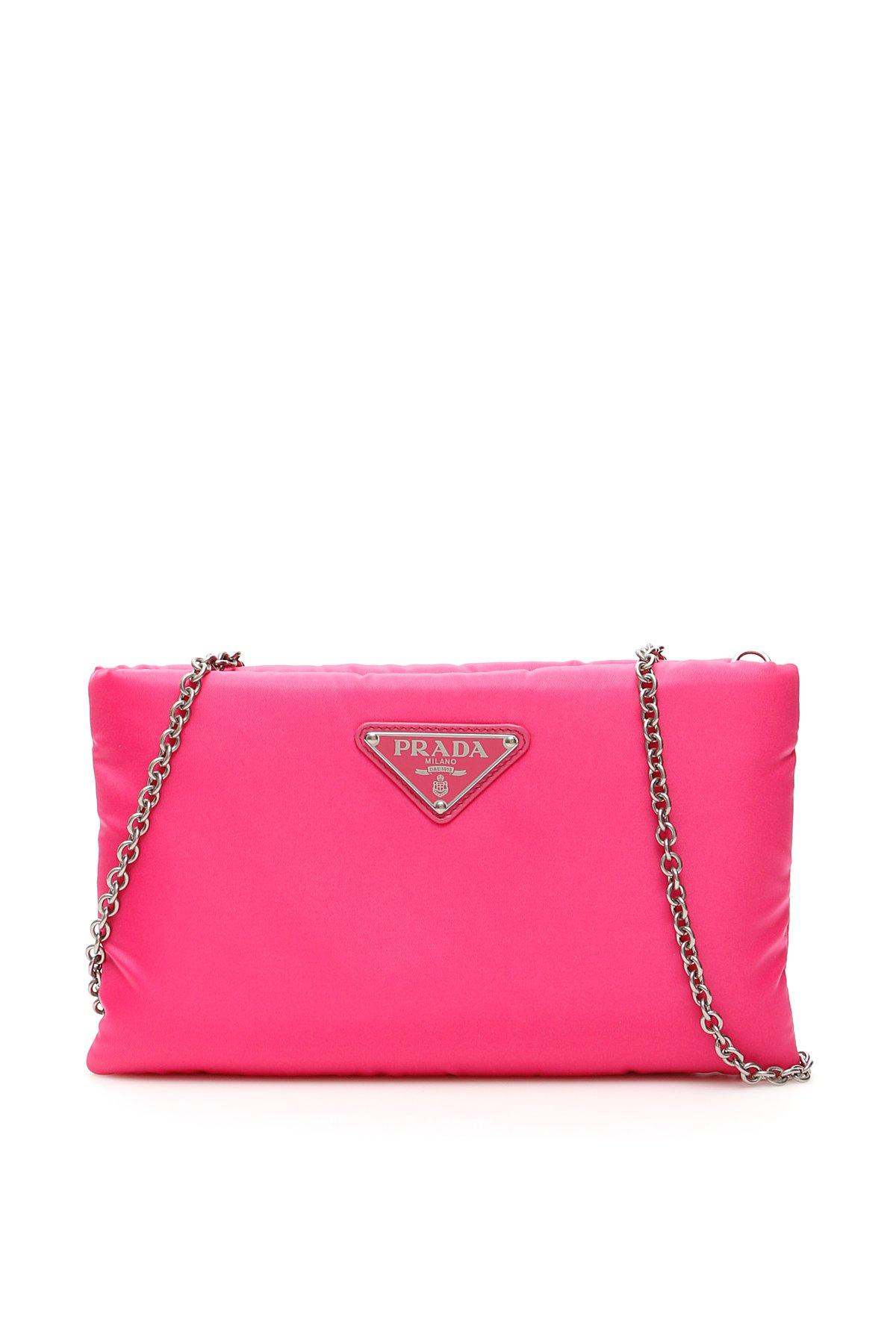 Prada Synthetic Logo Chain Pouch in Pink - Lyst