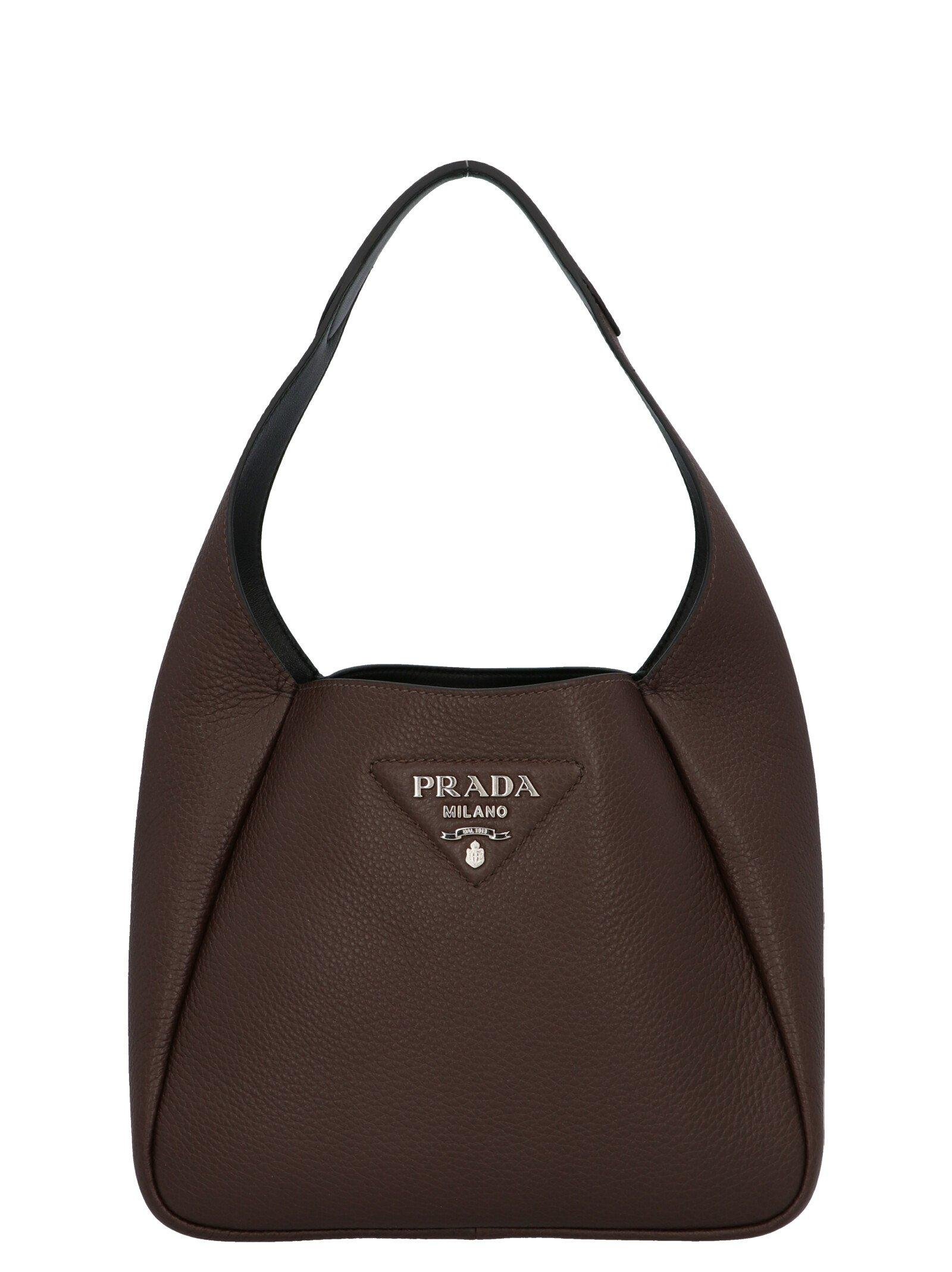 leather prada top handle bag