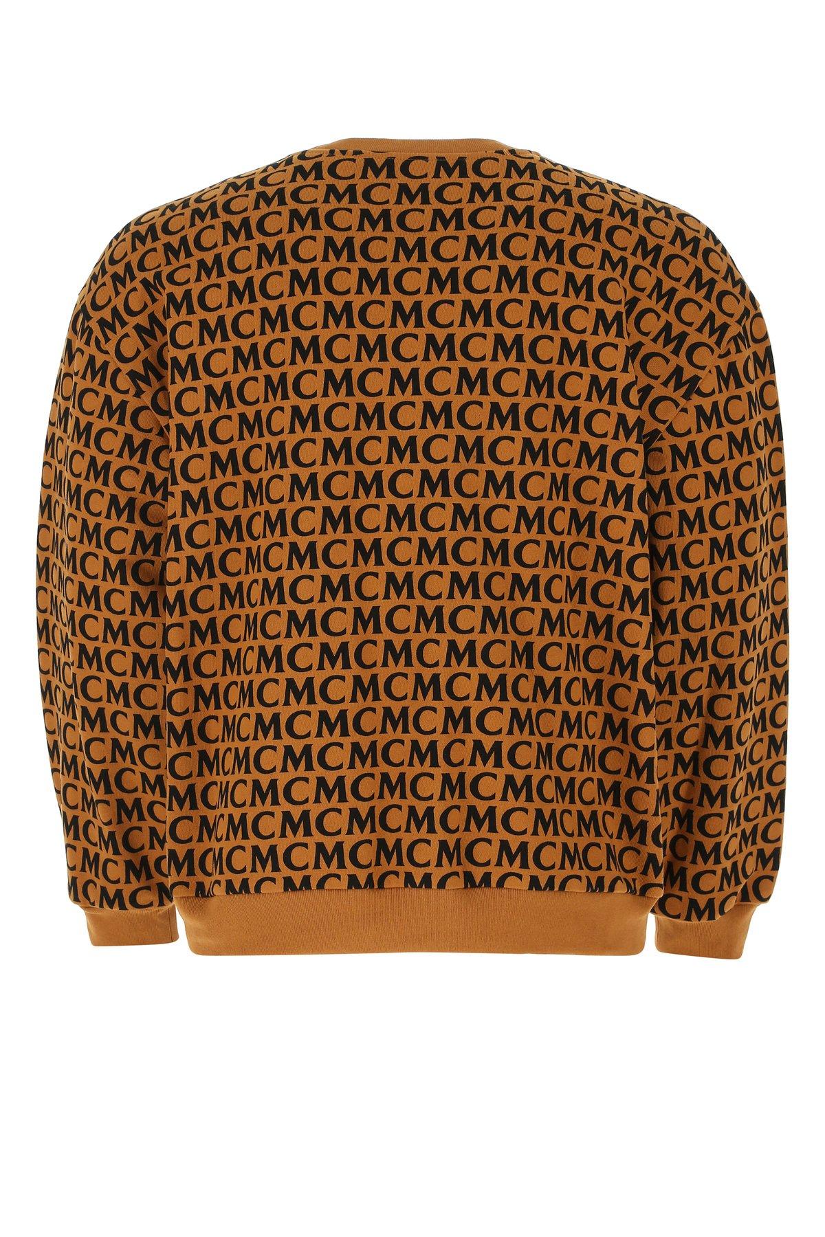 MCM Allover Logo Sweatshirt in Orange for Men | Lyst