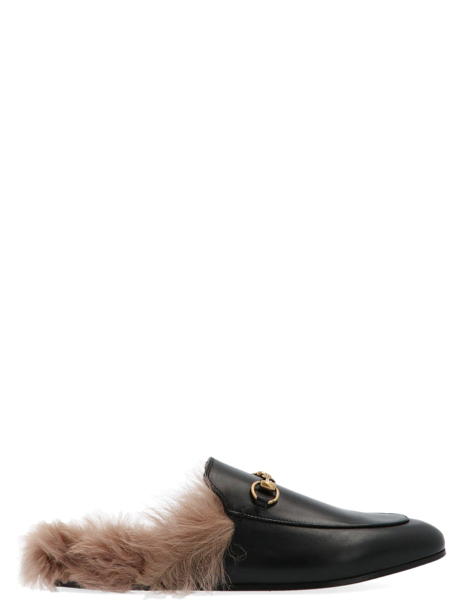 Gucci Princeton Fur Mules in Black - Lyst