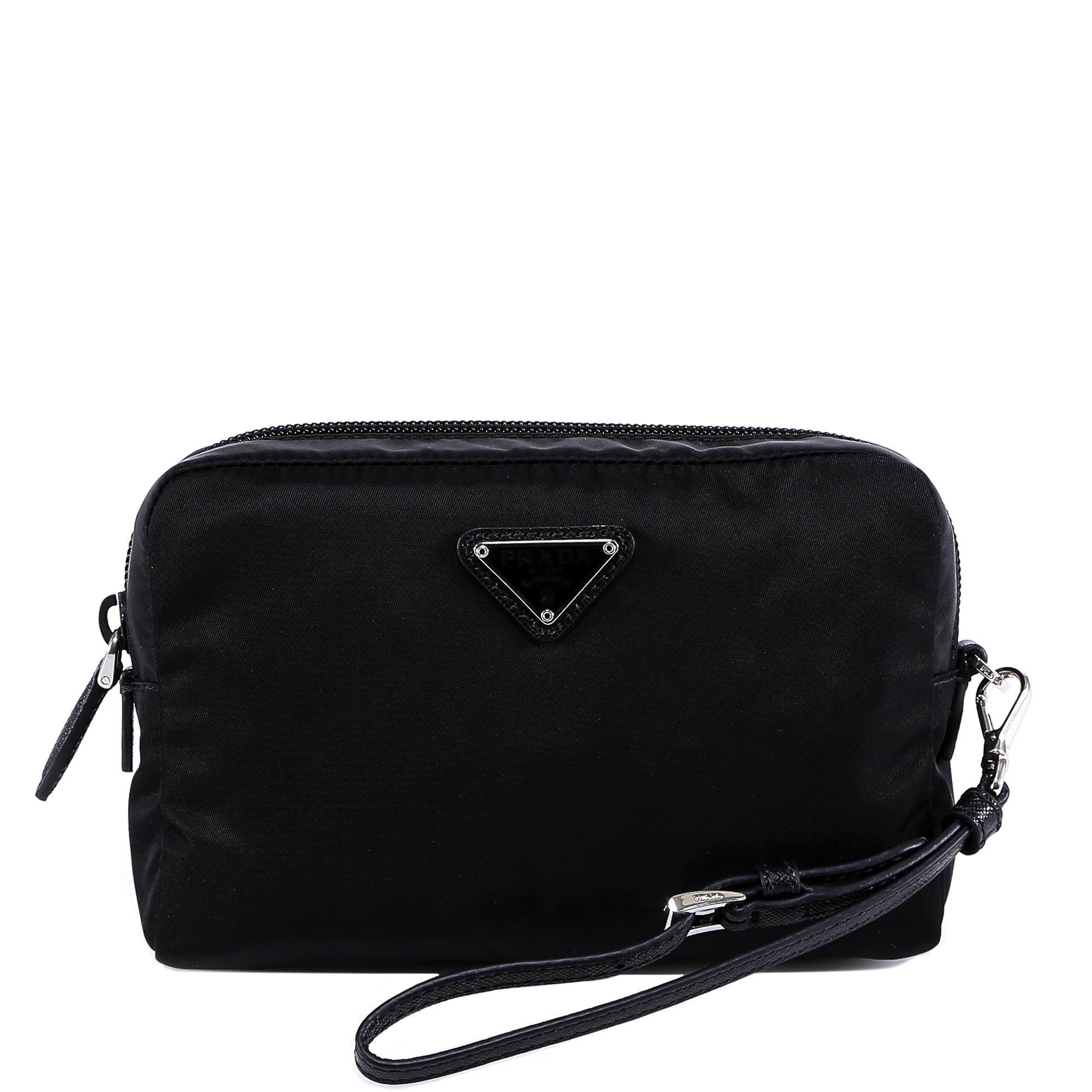 Prada Leather Makeup Bag in Black Save 28 Lyst