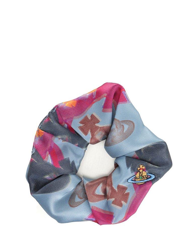 ★Vivienne Westwood★ 25SS ORB Tartan Print Scrunchie 810200 Vivienne Westwood Tartan Orb-embroidered Silk Scrunchie