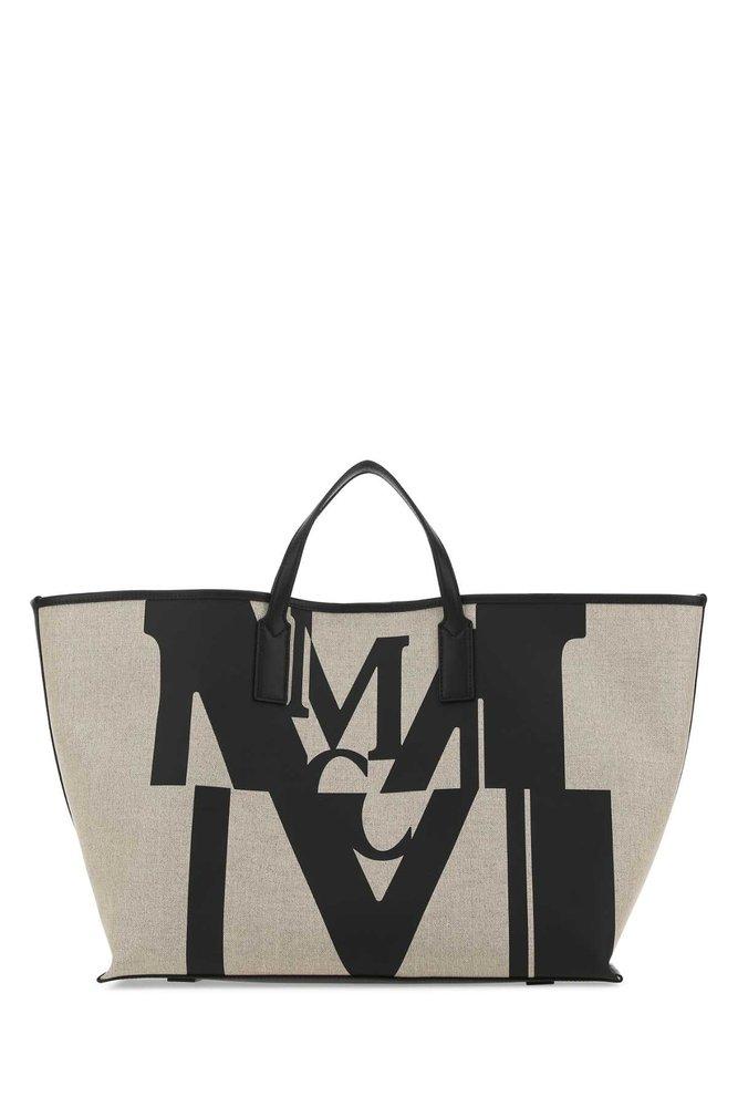 MCM Aren Logoprinted Top Handle Bag in Black Lyst Canada
