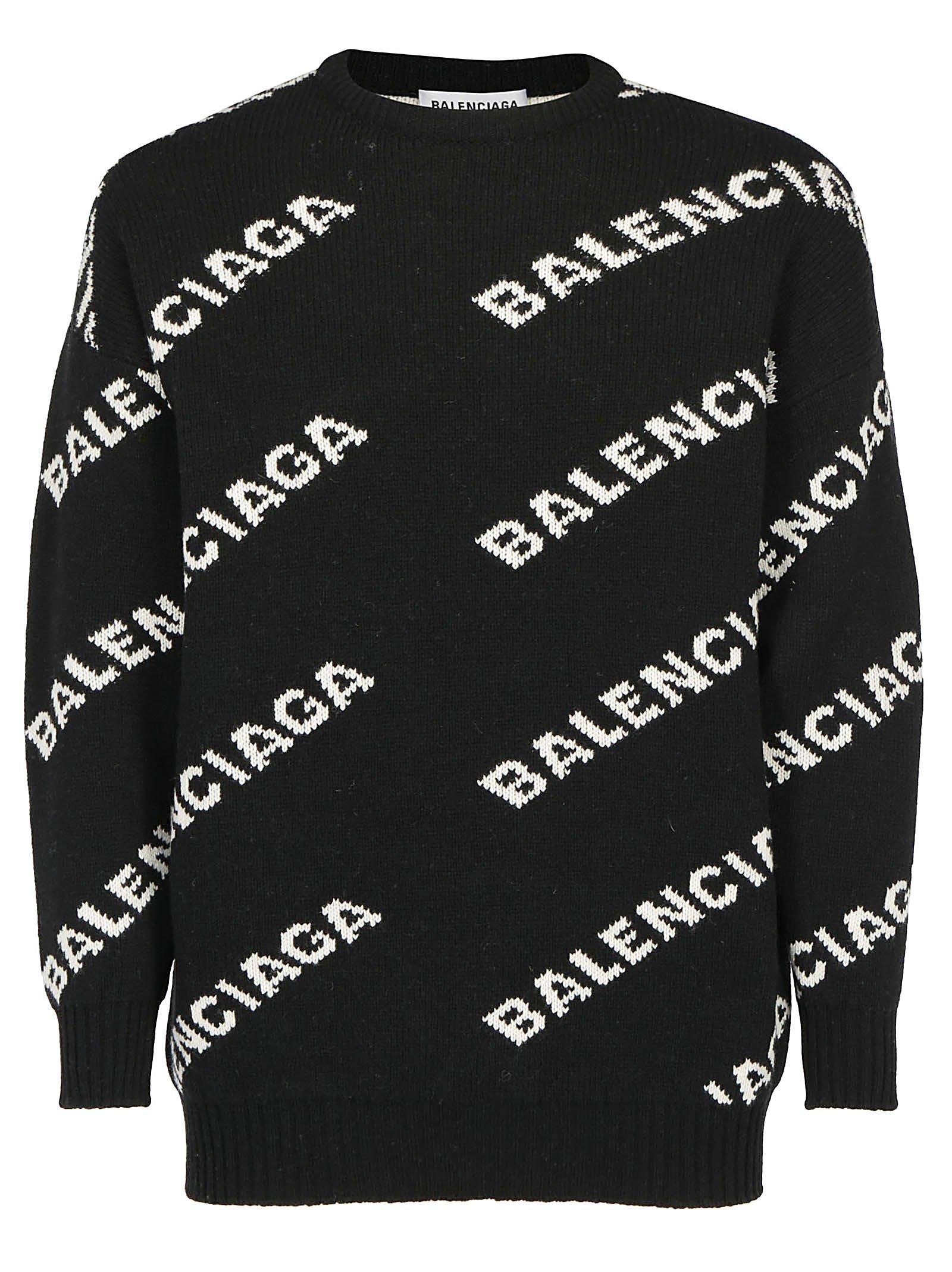 Balenciaga Logo Sweater in Black for | Lyst
