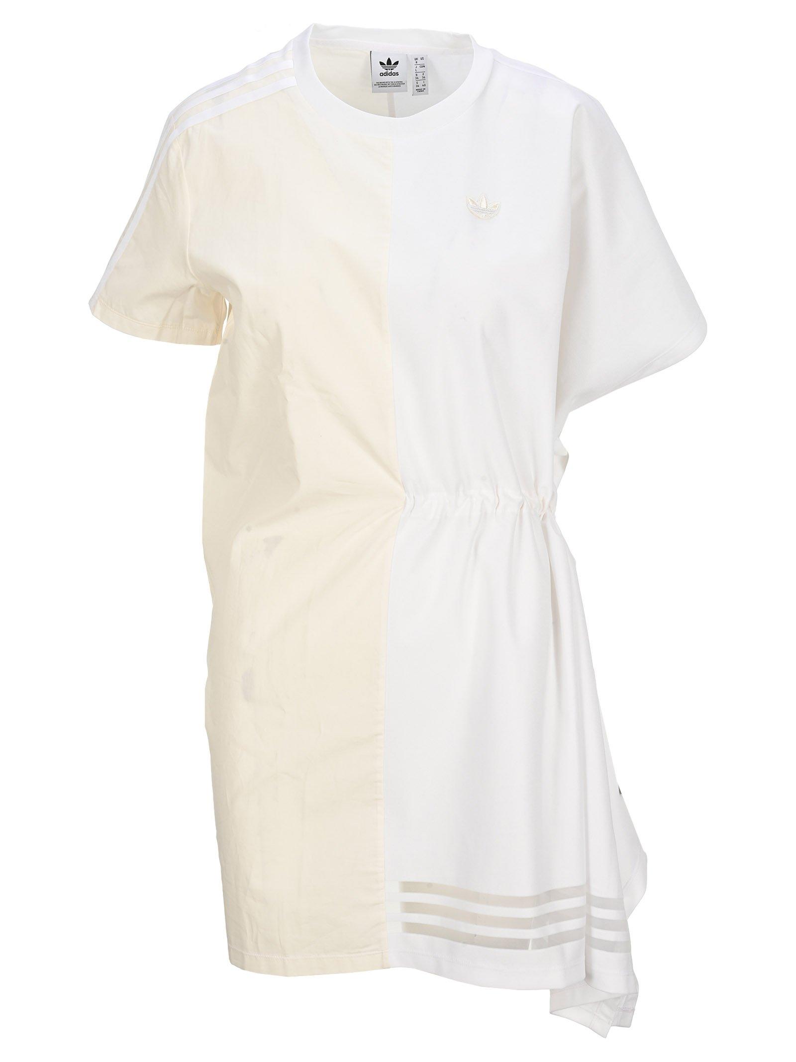 adidas Originals Synthetic Asymmetric T-shirt Dress in White - Lyst