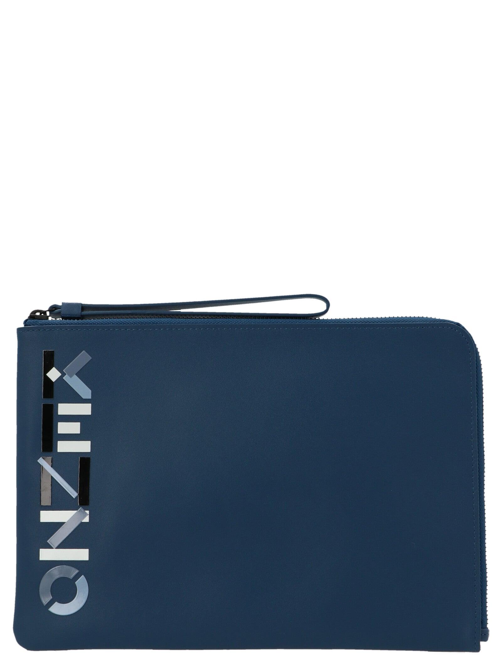 KENZO Leather The Winter Capsule Large Clutch Bag in Blue for Men 