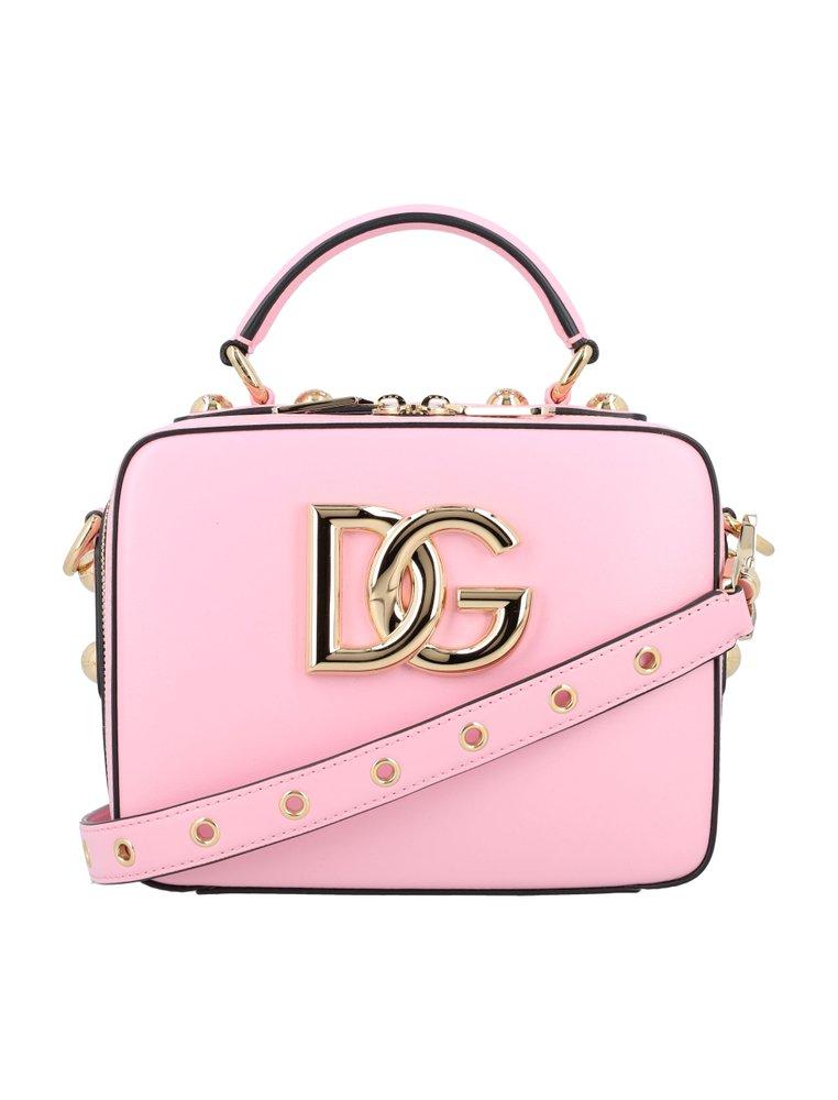 Dolce & Gabbana Leather Small Logo Tote Bag In Calfskin in Pink Womens Bags Tote bags 