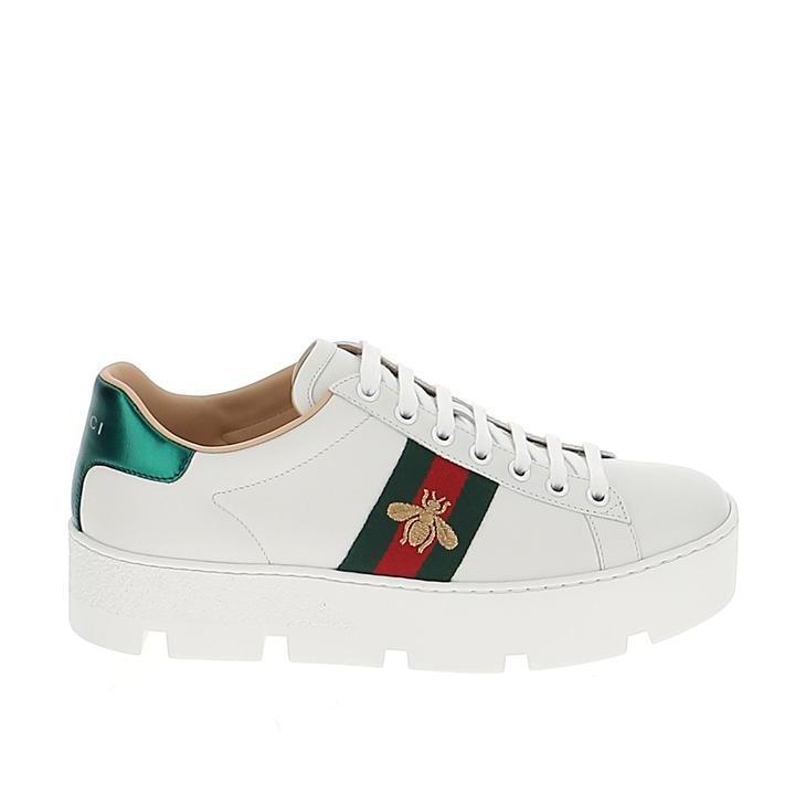 gucci leather platform sneakers