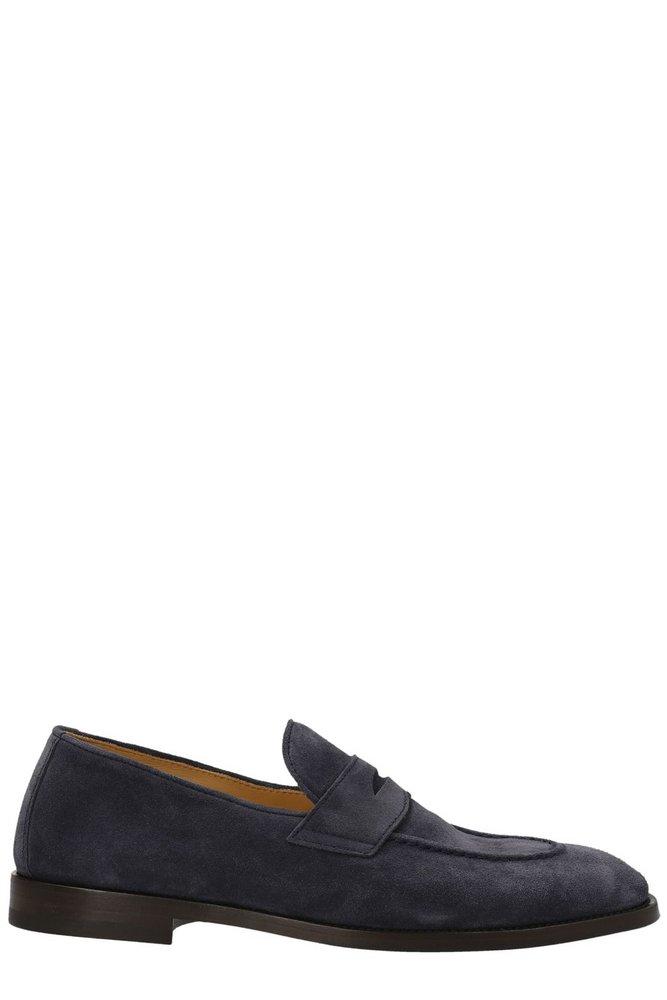 Brunello Cucinelli Penny Slip-on Loafers in Blue for Men | Lyst
