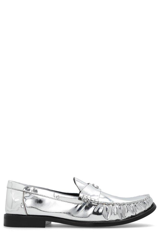 COACH Jolene Logo Plaque Loafers in White | Lyst