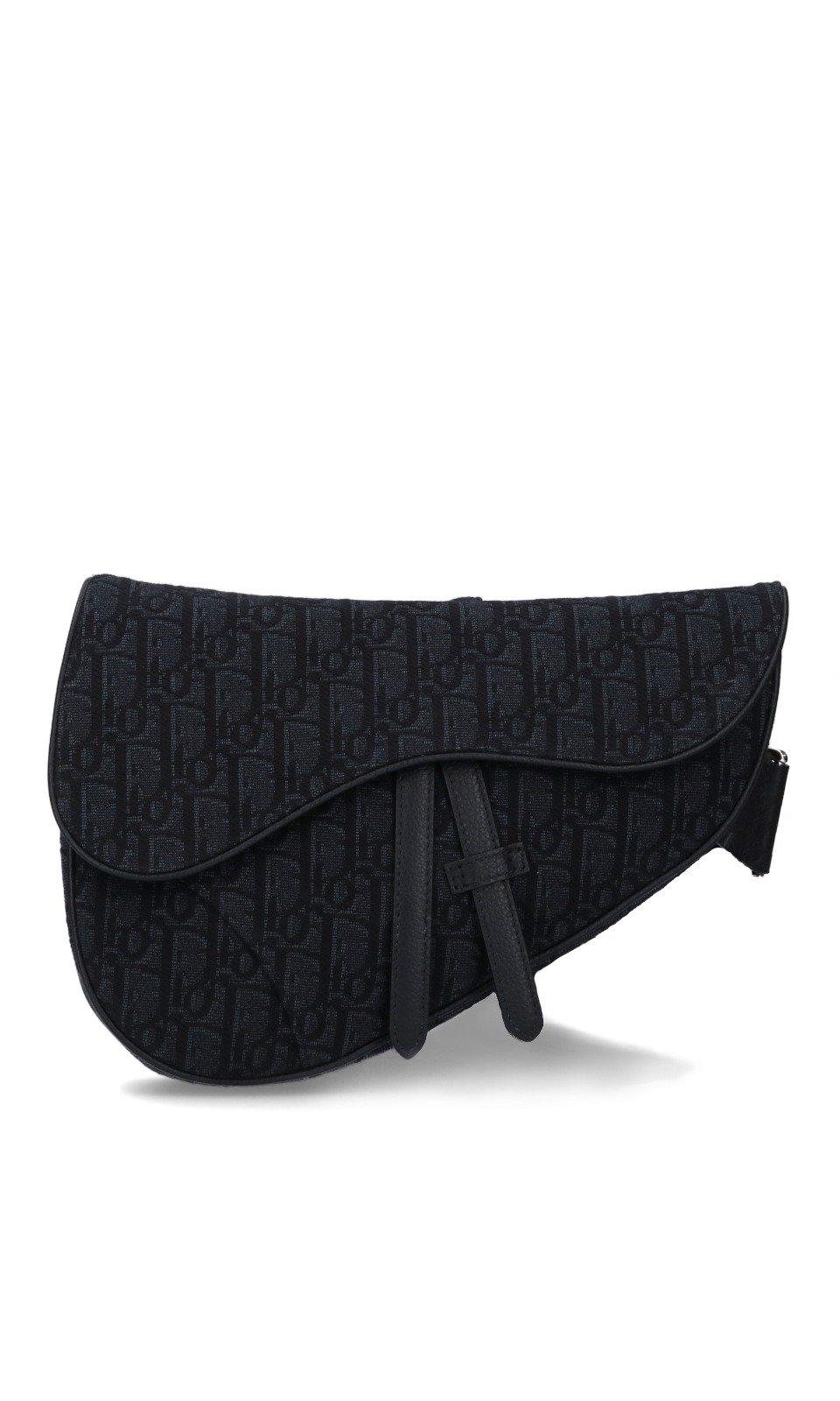 Dior Saddle Bag Oblique Jacquard Black for Men