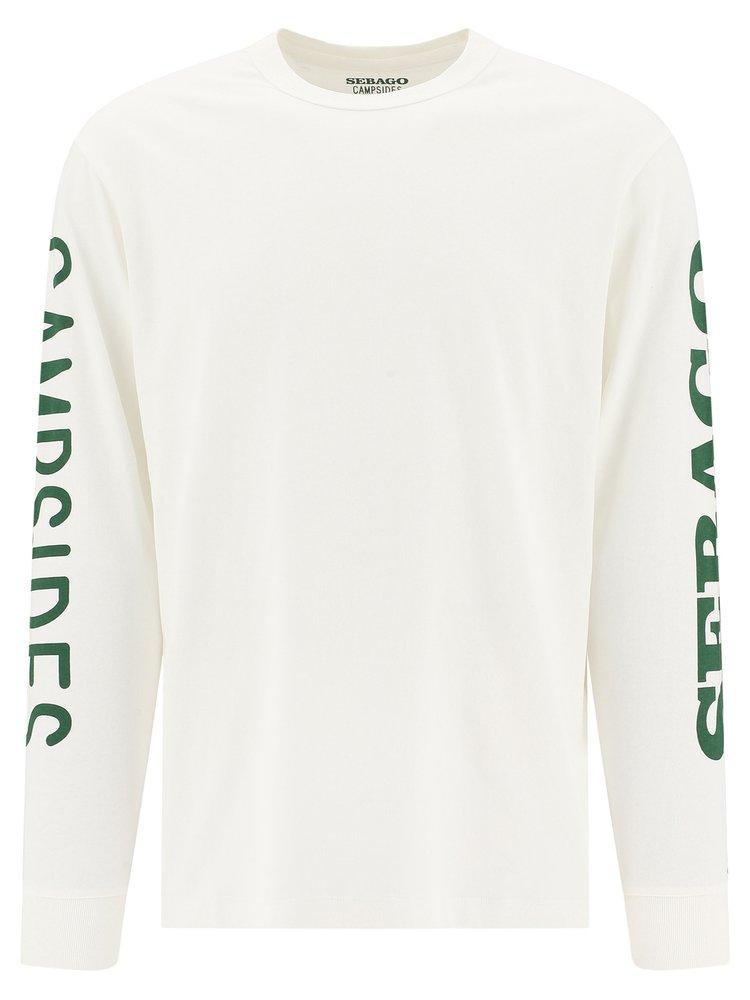Sebago Logo Printed Long-sleeved T-shirt in White for Men | Lyst