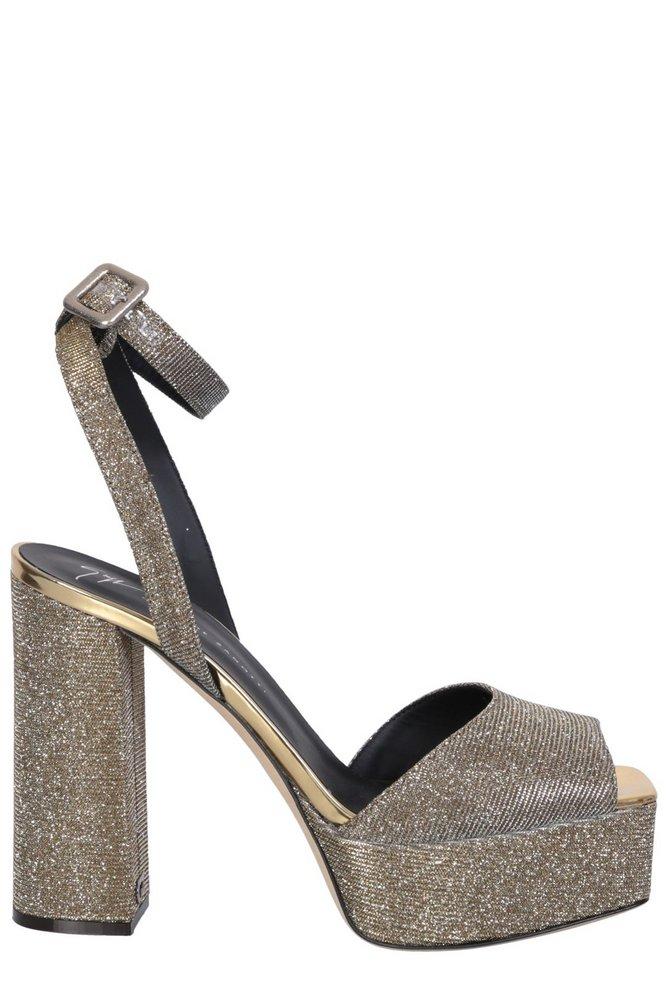 Giuseppe zanotti glitter hot sale platform 120mm sandals