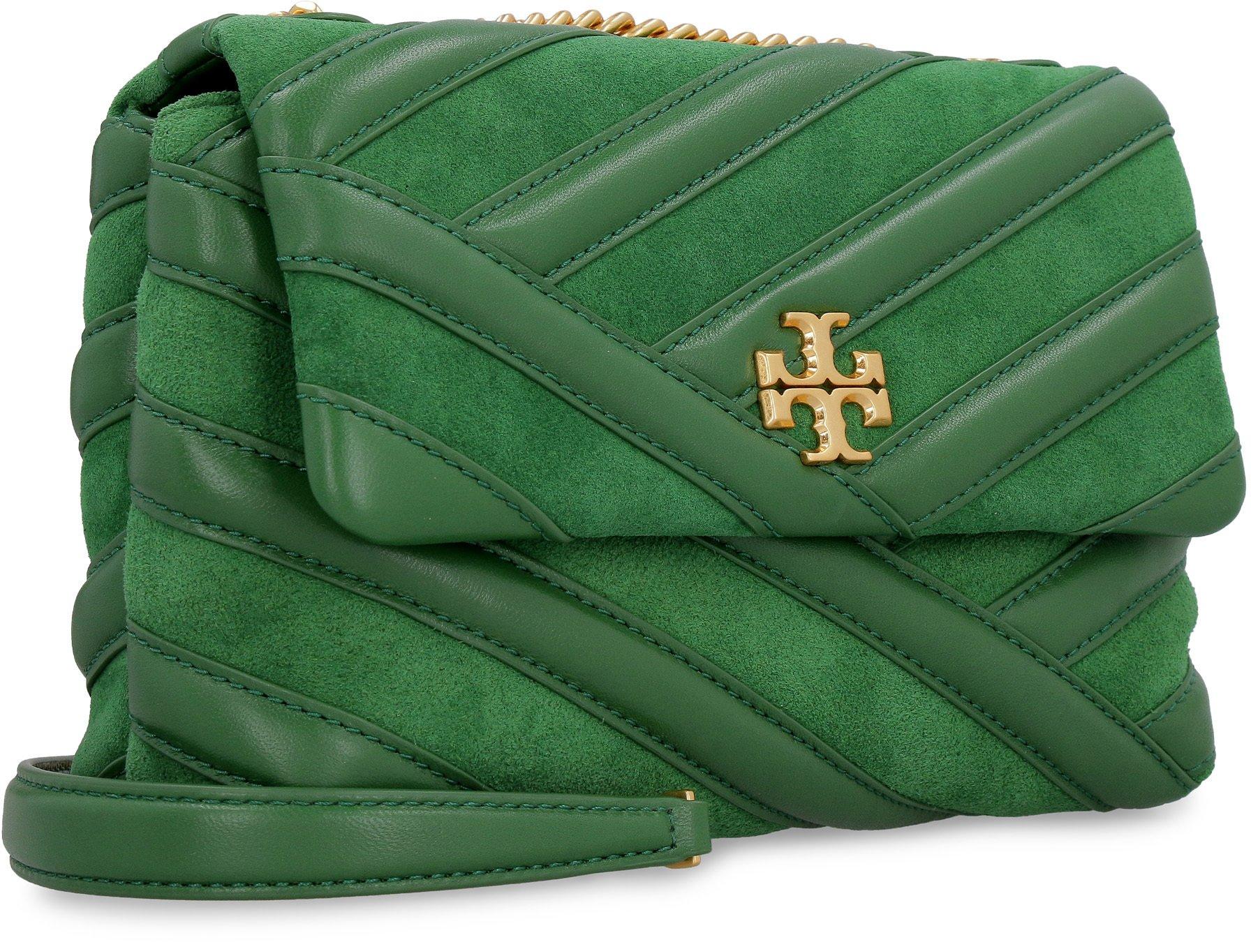 Tory Burch Kira Leather And Suede Bag in Green | Lyst