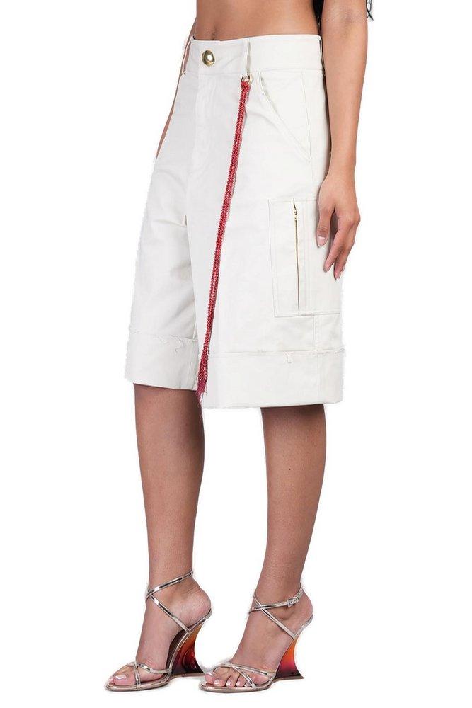 ショートパンツ DARKPARK Women Shorts  Burmudas WTR47FAC63 0001 WHITE DARKPARK Foldable Denim Bermuda Shorts in White | Lyst