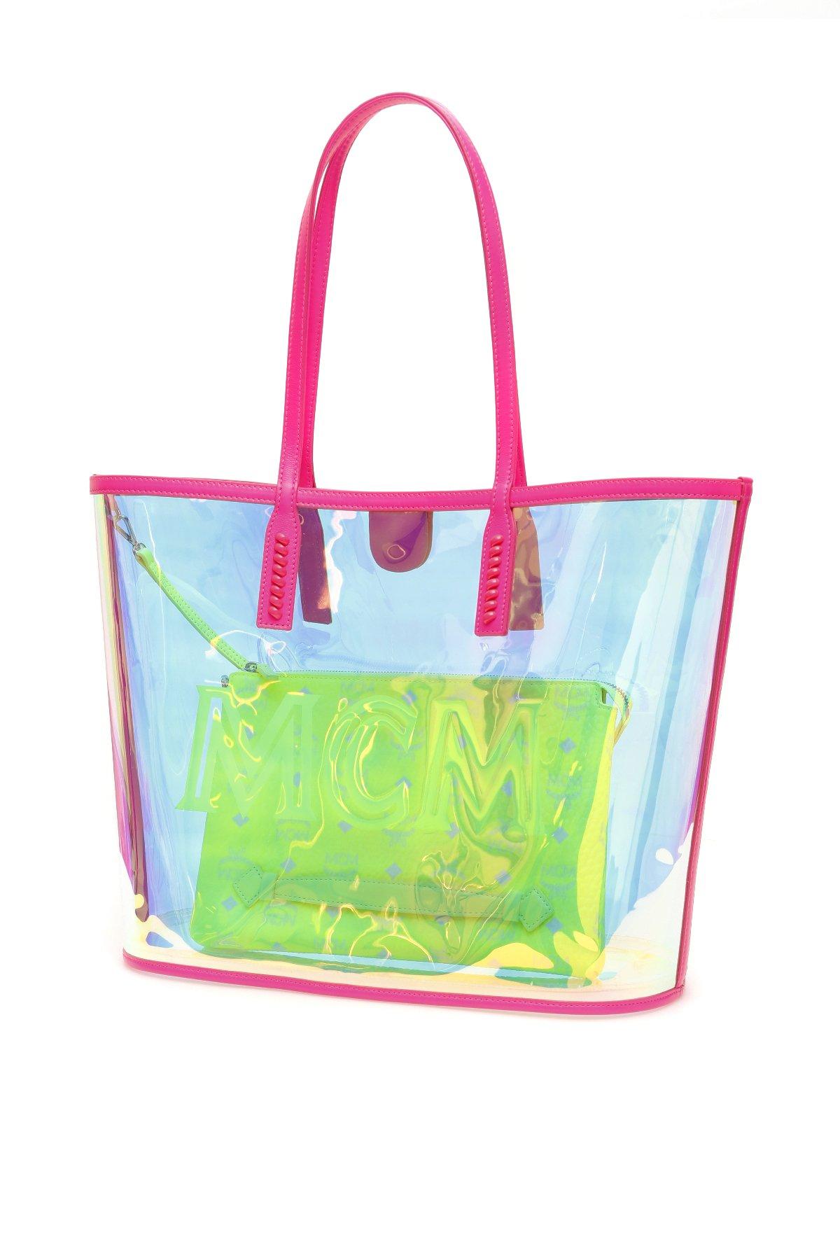 mcm iridescent medium shopper tote