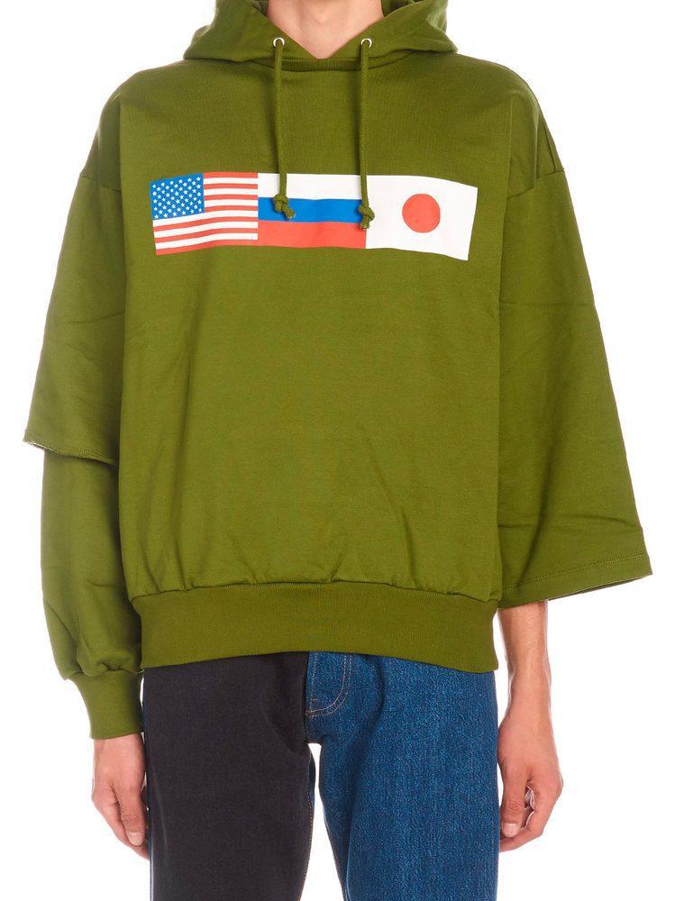 gosha rubchinskiy asymmetric flag print hoodie