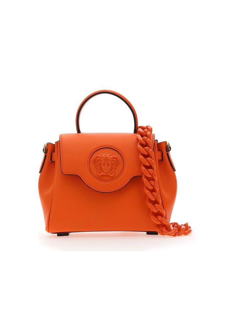Versace La Medusa Small Top Handle Bag in Orange Lyst