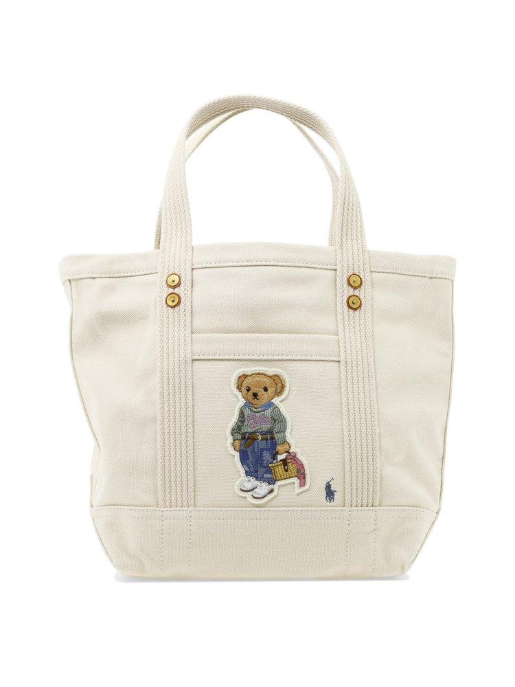 Polo Ralph Lauren Bear Patch Tote Bag in Natural | Lyst Canada