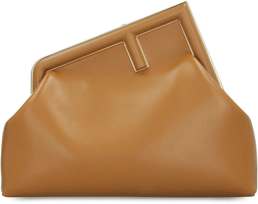Fendi first clutch shoulder bag medium size 32cm black