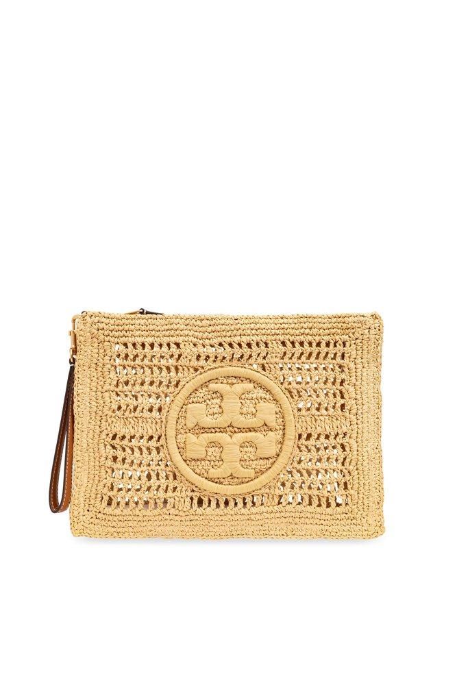 Tory Burch Ella Crochet Pouch in Metallic Lyst