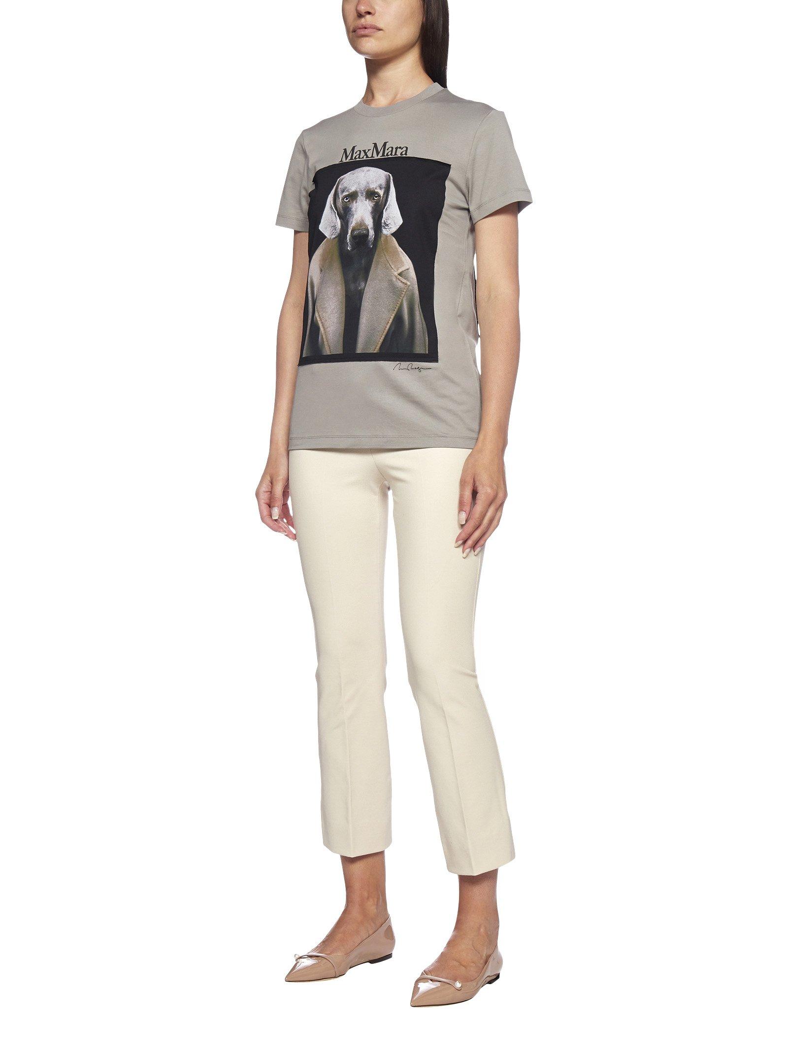 Max Mara Dog Star Cotton T-shirt in Gray | Lyst
