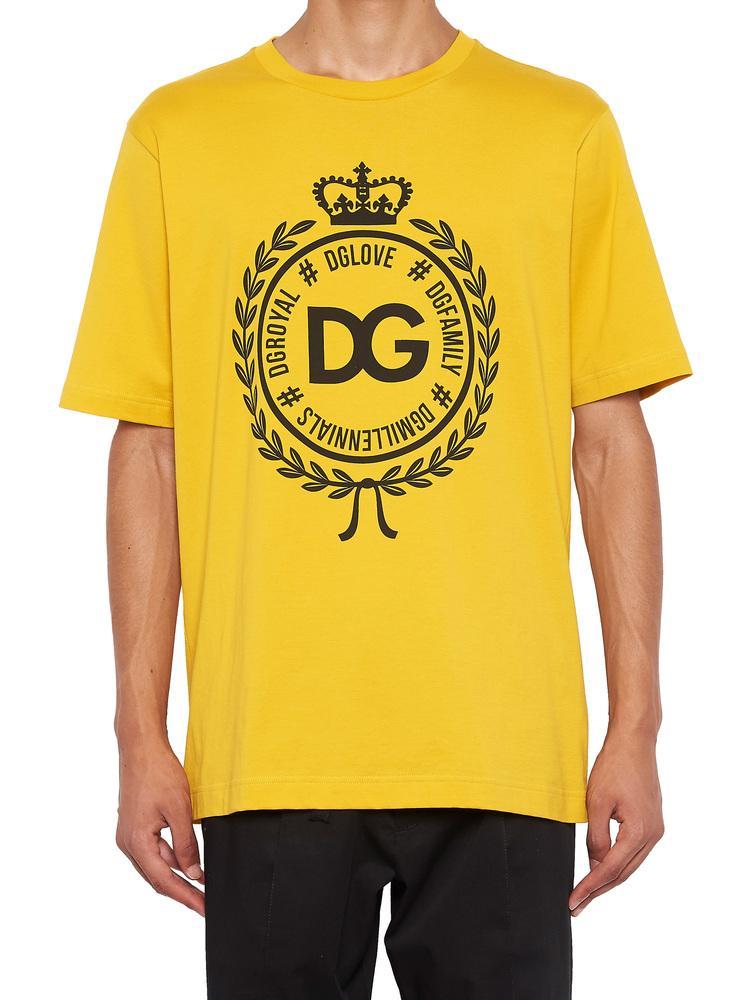 Dolce & Gabbana Logo T-shirt in Yellow for Men - Lyst